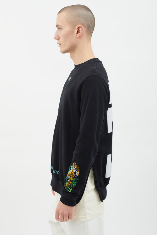 Off-White 2017 Black Mirror Mirror Patch Crew Sweatshirt