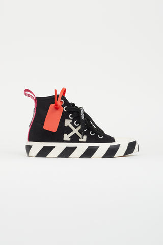 Off-White Black Mid Top Vulcanized Sneaker