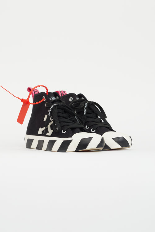 Off-White Black Mid Top Vulcanized Sneaker