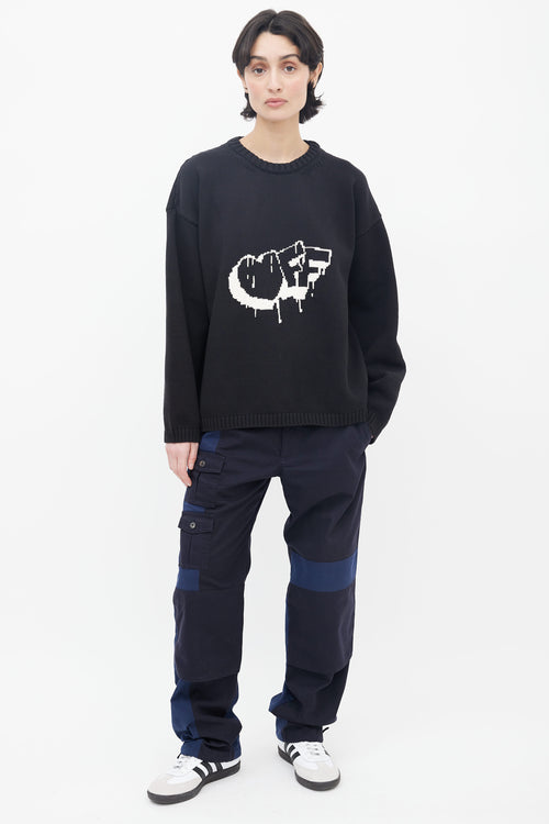 Off-White Black 
White Bubble Arrow Knit Sweater