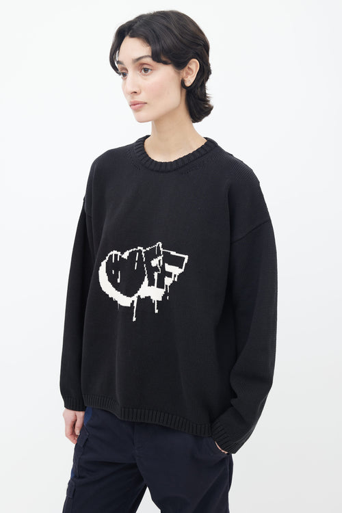 Off-White Black 
White Bubble Arrow Knit Sweater