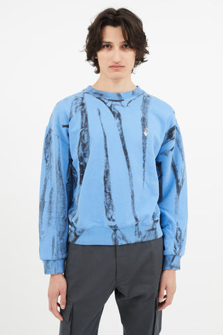 Off-White Blue Reflective Arrow Tie-Dye T-Shirt