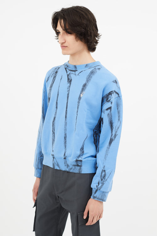 Off-White Blue Reflective Arrow Tie-Dye T-Shirt