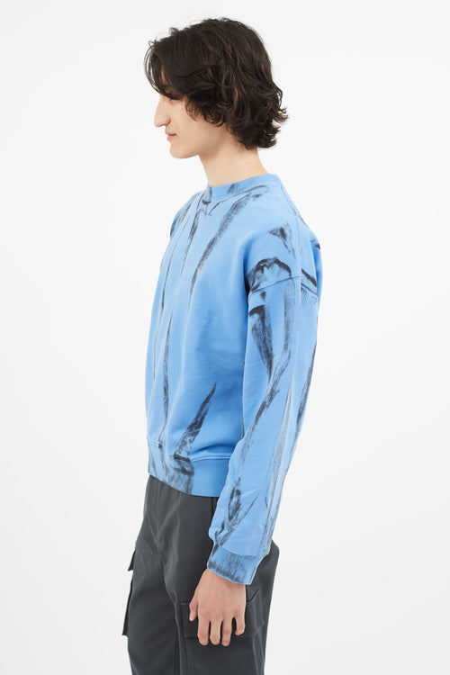 Off-White Blue Reflective Arrow Tie-Dye T-Shirt