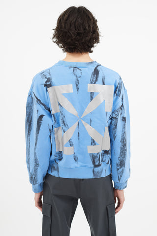 Off-White Blue Reflective Arrow Tie-Dye T-Shirt