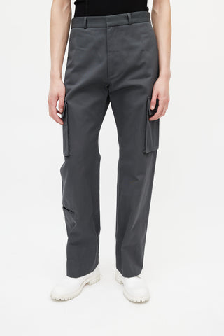 Off-White Grey Straight Leg Cargo Pant