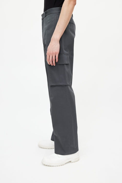 Off-White Grey Straight Leg Cargo Pant