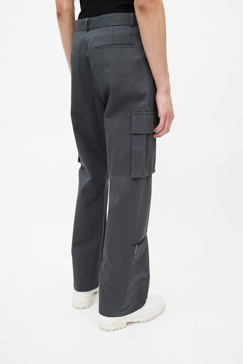 Off-White Grey Straight Leg Cargo Pant