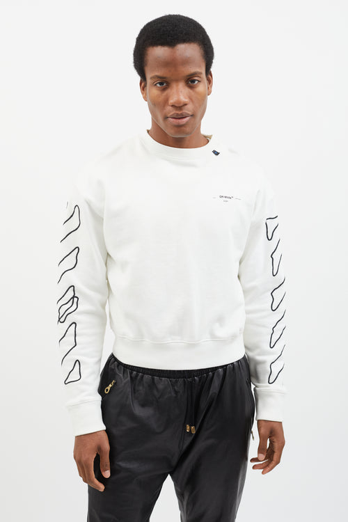 Off-White White 
Black Abstract Arrows Sweatshirt