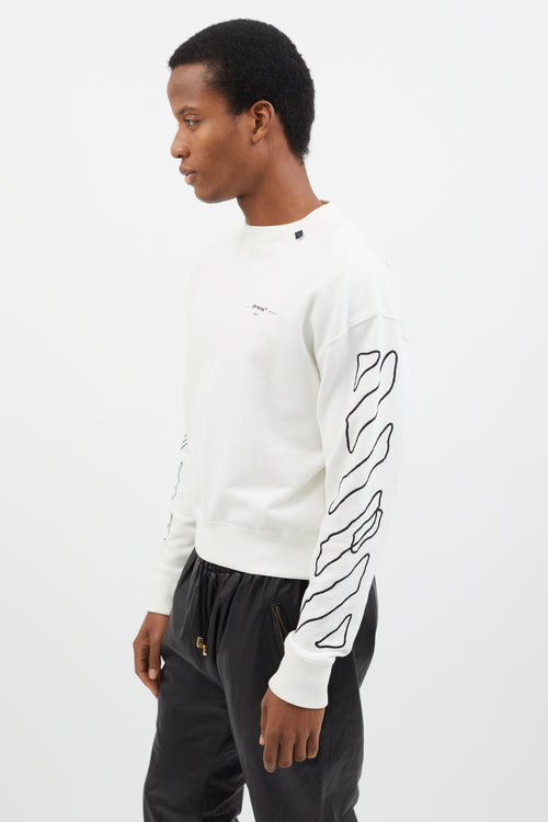 Off-White White 
Black Abstract Arrows Sweatshirt