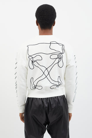 Off-White White 
Black Abstract Arrows Sweatshirt