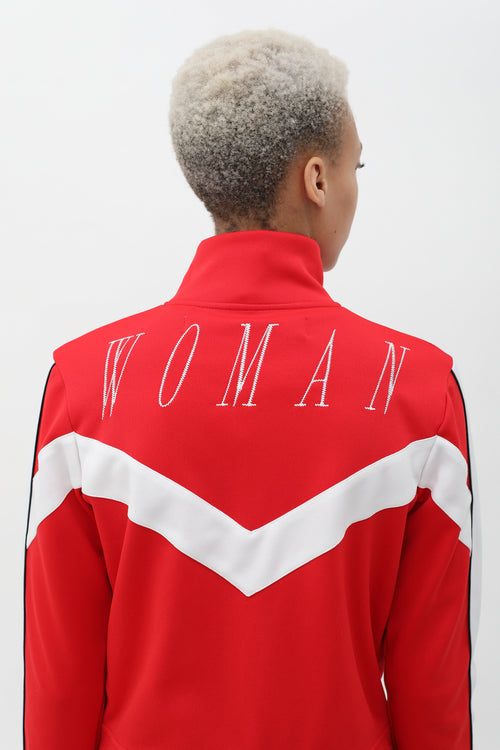 Off-White Woman
 Embroidered Zip-Up Track Jacket