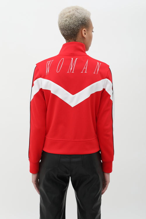 Off-White Woman
 Embroidered Zip-Up Track Jacket