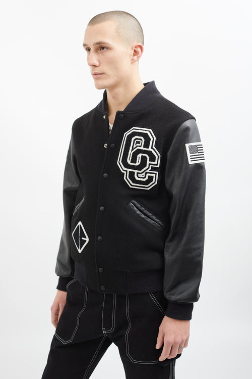 Opening Ceremony Black 
White Wool Varsity Jacket