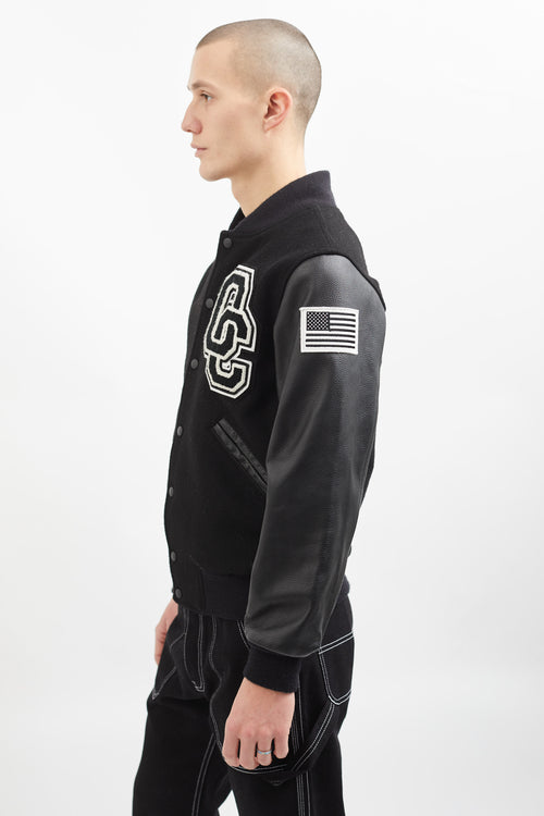 Opening Ceremony Black 
White Wool Varsity Jacket