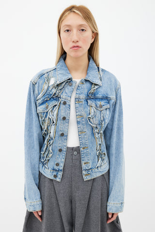 Ottolinger x Isko Light Blue Distressed Denim Jacket