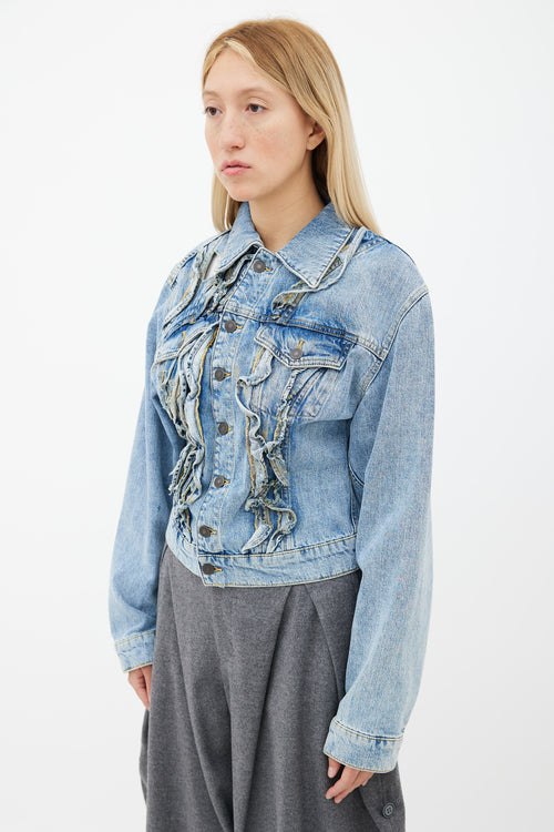 Ottolinger x Isko Light Blue Distressed Denim Jacket