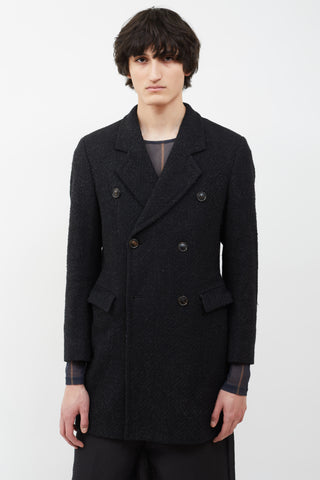 Our Legacy Dark Grey Wool Blend Double Breasted Coat