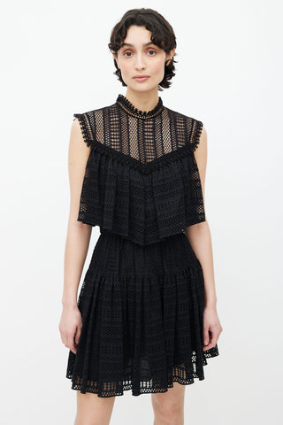 Philosophy Black Lace Sleeveless Mini Dress