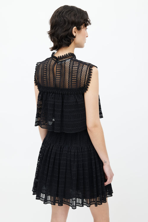 Philosophy Black Lace Sleeveless Mini Dress