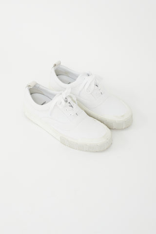 Pierre Hardy White Leather Low Top Sneaker