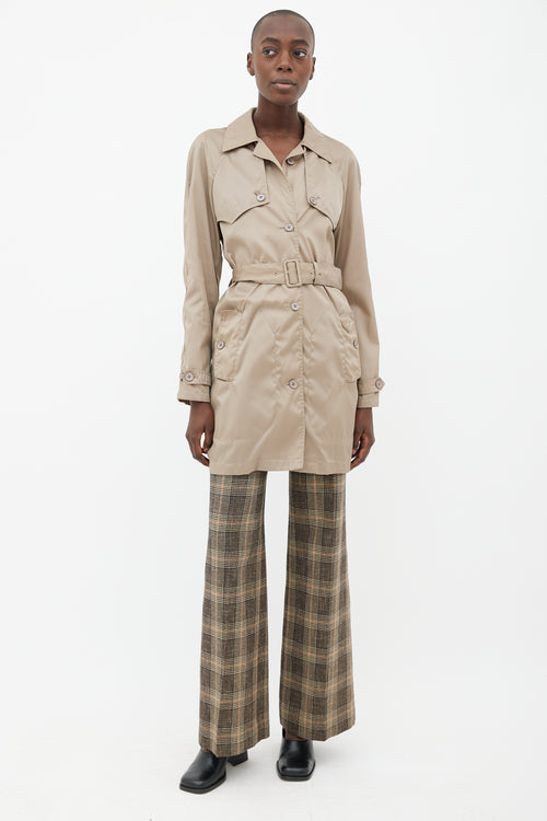 Prada 2010 Beige Nylon Trench Coat