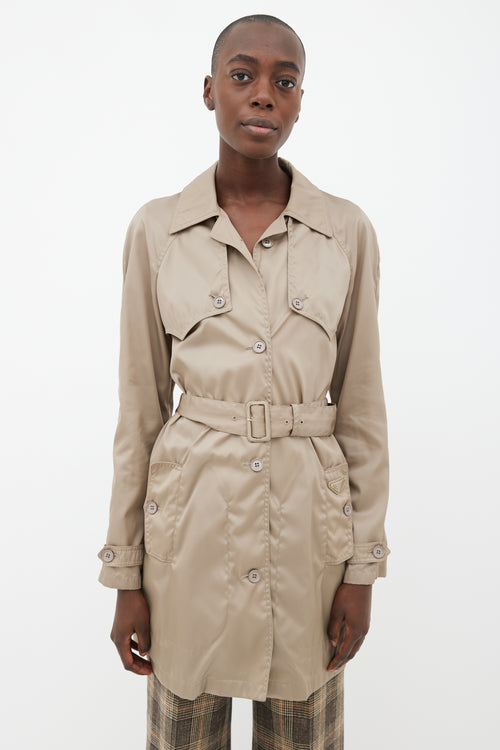 Prada 2010 Beige Nylon Trench Coat