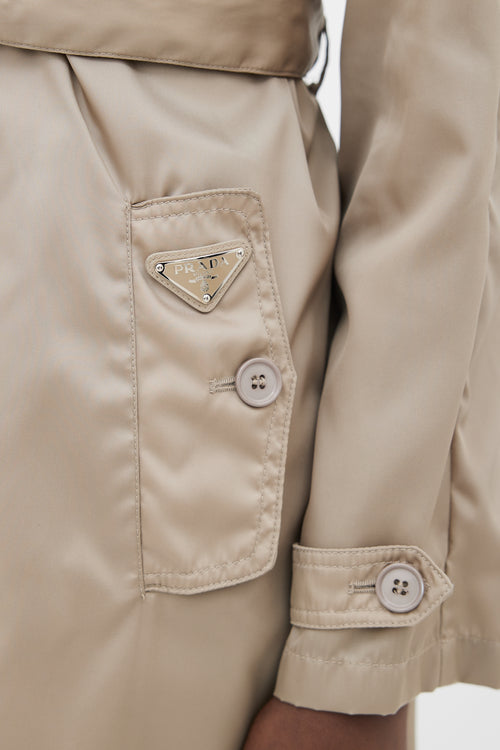 Prada 2010 Beige Nylon Trench Coat