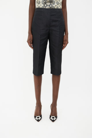 Prada 2013 Black Silk Cropped Pant