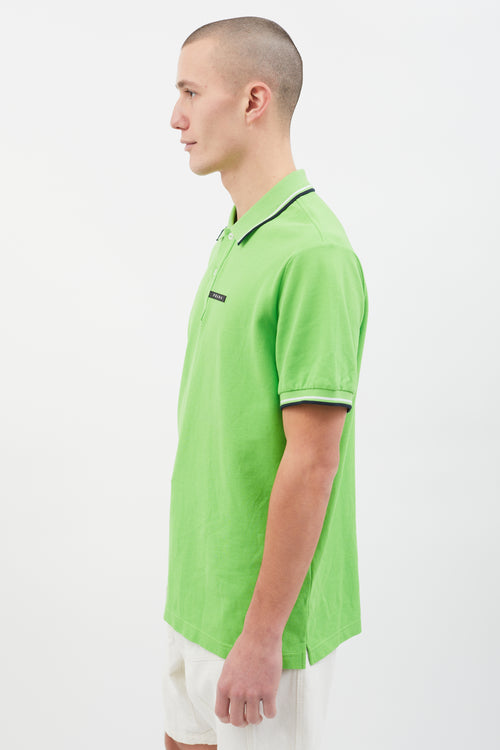 Prada 2018 Bright Green Short Sleeve Polo Shirt