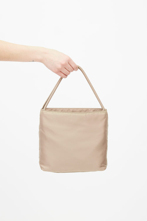 Prada Beige Khaki Nylon Shoulder Bag