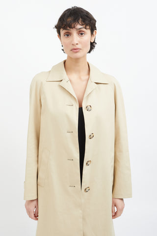 Prada Beige Cotton Khaki Trench Coat