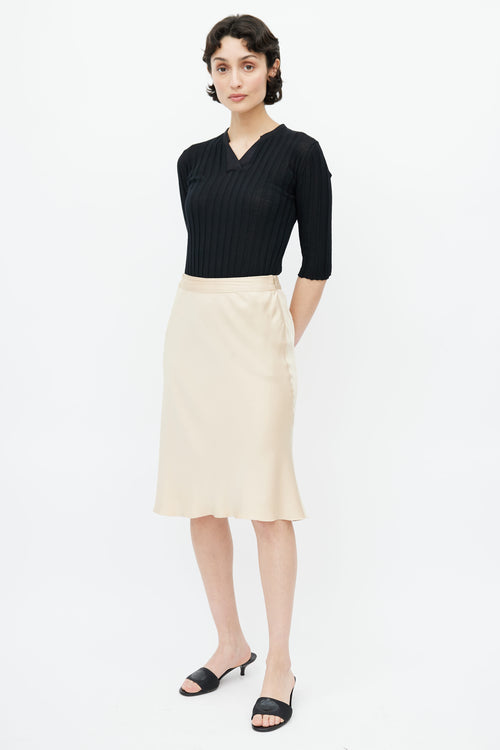 Prada Beige Silk Skirt