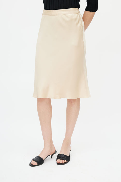 Prada Beige Silk Skirt