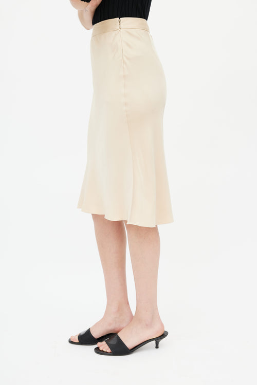 Prada Beige Silk Skirt