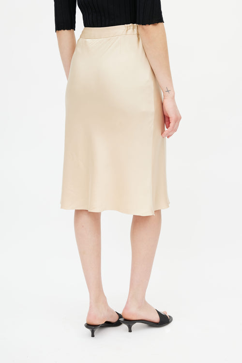 Prada Beige Silk Skirt