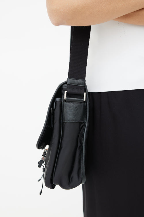 Prada Black Nylon Messenger Bag