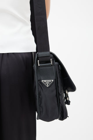 Prada Black Nylon Messenger Bag