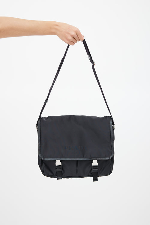 Prada Black Nylon Messenger Bag