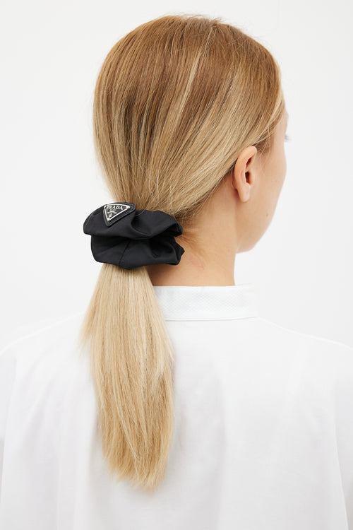 Black Nylon Hair Scrunchie