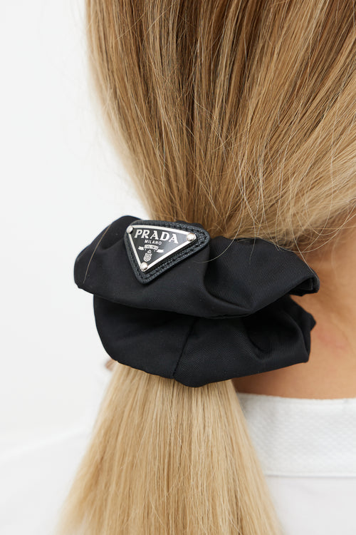 Black Nylon Hair Scrunchie