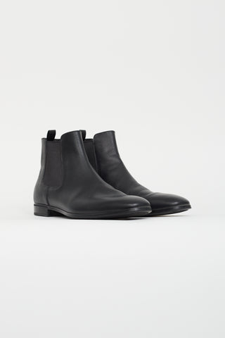 Prada Black Leather Chelsea Boot