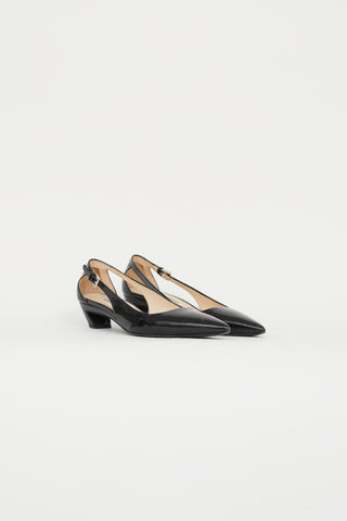 Prada Black Patent Leather Cutout Pump