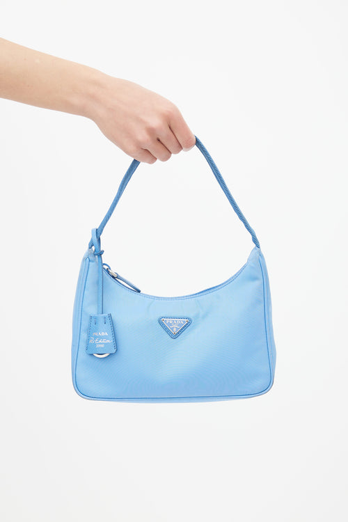 Prada Blue Re-Edition 2000 Nylon Mini Bag