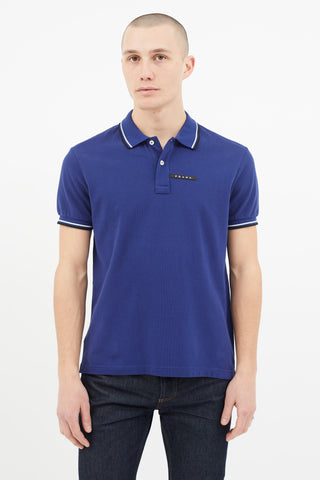 Prada Blue Short Sleeve Polo