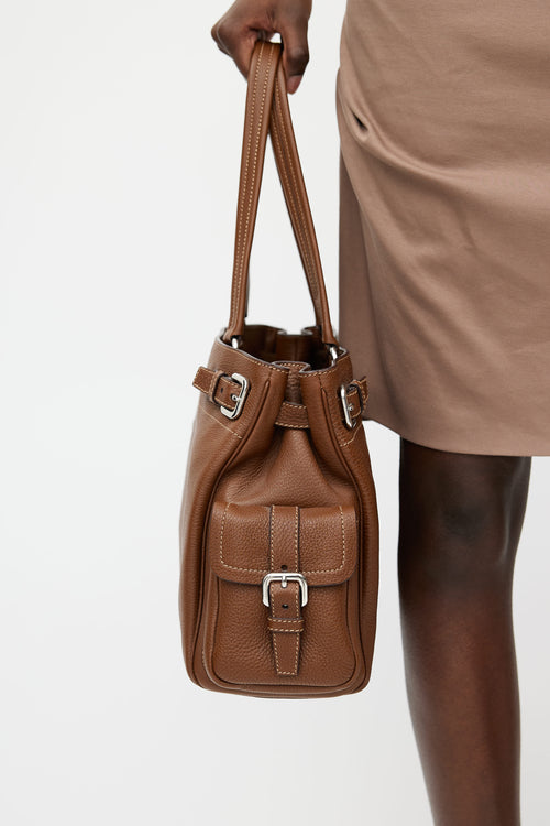 Prada Brown Vitello Diano Leather Tote