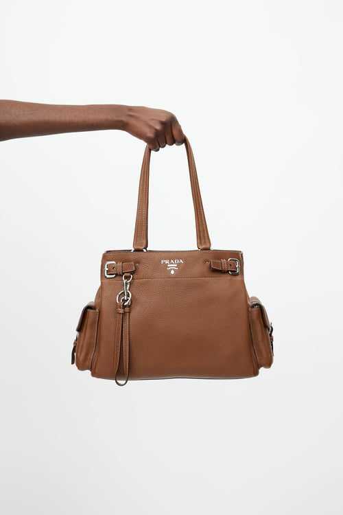 Prada Brown Vitello Diano Leather Tote