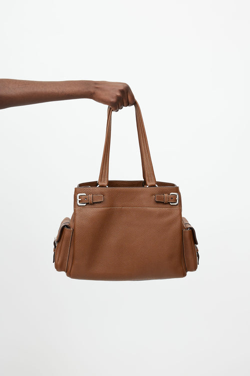 Prada Brown Vitello Diano Leather Tote