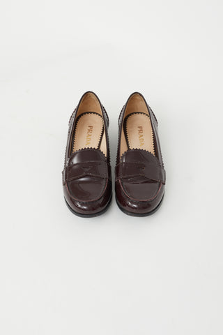 Prada Burgundy Patent Leather Loafer