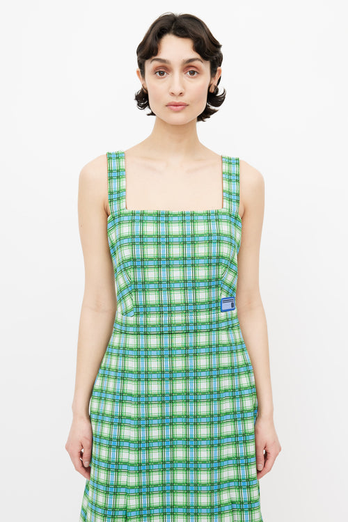 Prada Green Plaid Check Dress